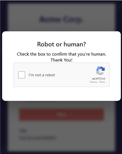 Screenshot of ClickFix fake reCAPTCHA prompt